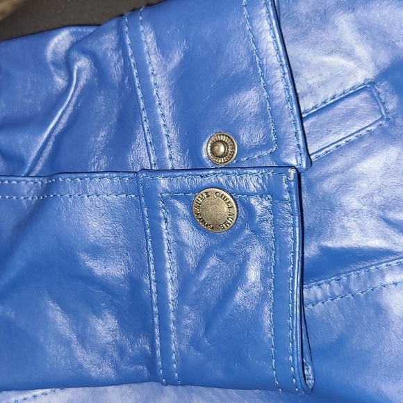 NEW Guillaume blue leather zip up jacket - Picture 3 of 7